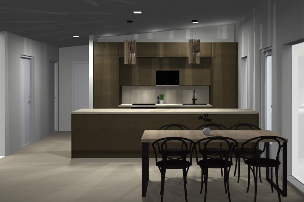 Kasettikeittiö saarekkeella